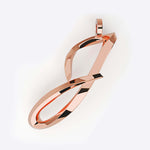 Rose gold initials pendant with 3D script design and polished finish