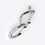 Sterling silver initials pendant necklace with three-dimensional script letter and 16-inch chain