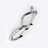 Sterling silver initials pendant necklace with three-dimensional script letter and 16-inch chain