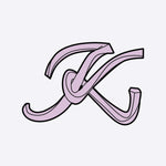 LACE Heat-Press Stickers violet letter K design iron-on graphic for tote bags