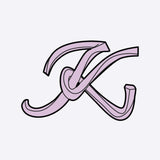 LACE Heat-Press Stickers violet letter K design iron-on graphic for tote bags