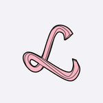 Pink LACE Heat-Press Sticker shaped like letter L for iron-on customization