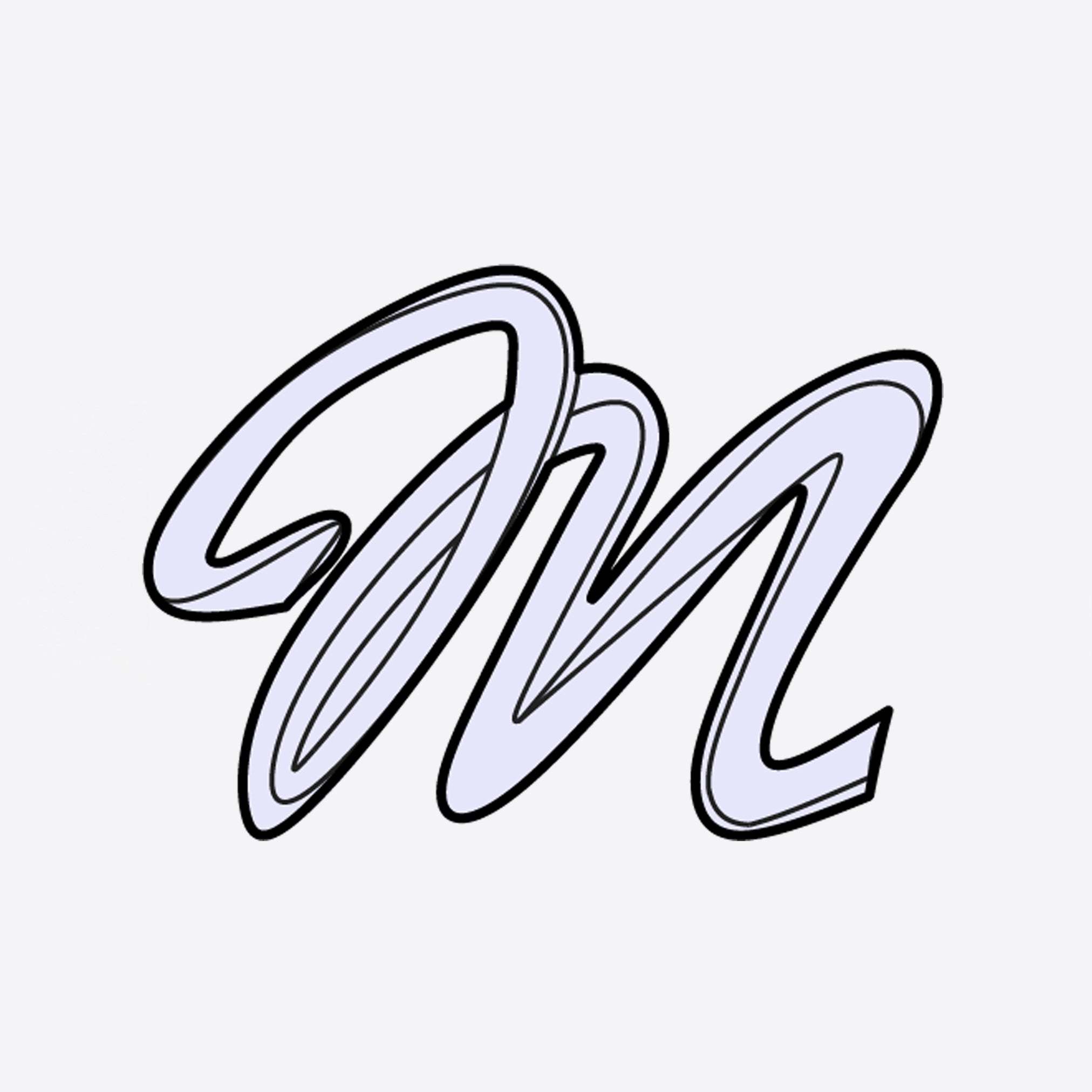 LACE Heat-Press Sticker letter "M" in pastel violet for customizing tote bags