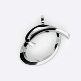 Sterling silver initials pendant with three-dimensional script design and polished finish