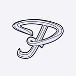 Blue letter P heat-press sticker from LACE collection designed for tote bags personalization