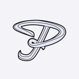 Blue letter P heat-press sticker from LACE collection designed for tote bags personalization