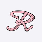 Pink LACE Heat-Press Sticker in letter R design for custom tote bags