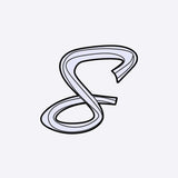 LACE Heat-Press Sticker letter S in violet color with petal-inspired design, iron-on decal for tote bags.