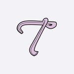 LACE Heat-Press Sticker letter T in pastel purple for tote personalization