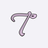 LACE Heat-Press Sticker letter T in pastel purple for tote personalization