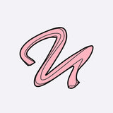 Pink LACE Heat-Press Sticker letter N for customizing tote bags