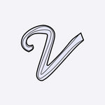 LACE Heat-Press Sticker letter V in violet color for tote bag personalization