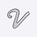 LACE Heat-Press Sticker letter V in violet color for tote bag personalization