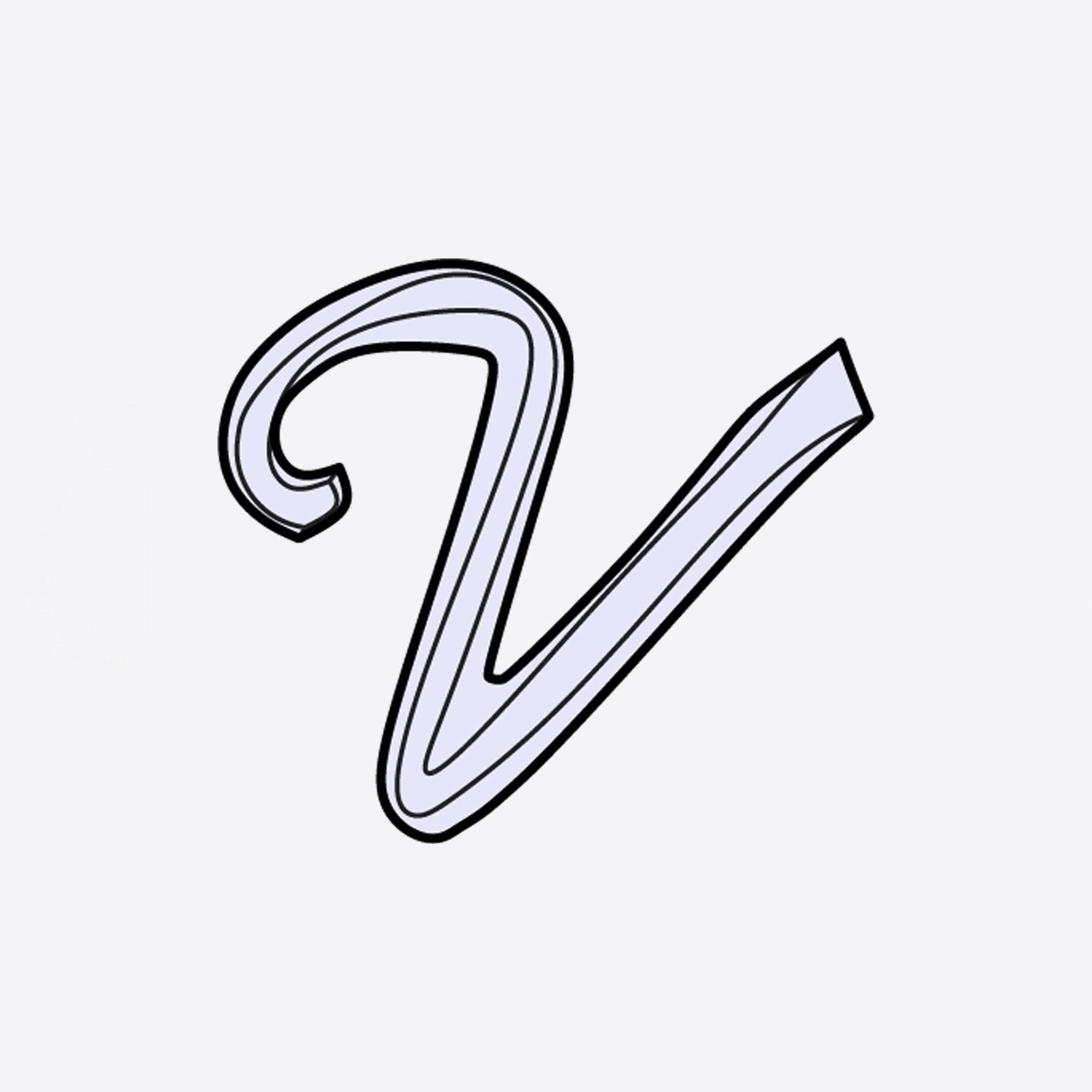 LACE Heat-Press Sticker letter V in violet color for tote bag personalization