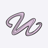LACE Heat-Press Sticker in violet stylized letter W for tote bag customization