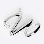 Sterling silver initials pendant necklace with elegant script design and precision edge detailing