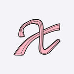 Pink LACE Heat-Press Sticker letter X with unique petal-inspired design