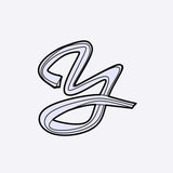 LACE Heat-Press Sticker in stylized letter design, violet shade, 2.75 x 2 inches iron-on decal for custom tote bags