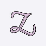 LACE Heat-Press Sticker letter Z in pink-purple gradient with decorative design for tote customization