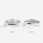 Amor Amos Light Set sterling silver stackable rings with twisting band design