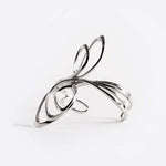 Sterling silver Flora Cuff with elliptical petal design and elegant open structure
