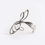 Sterling silver Flora Cuff with elliptical petal design and elegant open structure