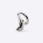 Cascade Ear Cuff sterling silver with flowing sculptural design and elegant curves