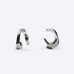 Sterling silver Cascade Ear Cuff with fluid undulating curves and sculptural design