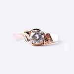 Rose gold Iris Diamond Ring with 0.5 carat round lab-grown diamond and drapery-inspired design