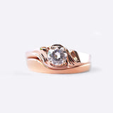Iris Diamond Ring with 0.5 carat round lab-grown diamond and drapery-inspired rose gold band