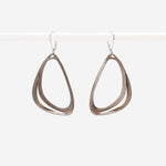 Aura Steel stainless steel earrings with two slightly angled overlapping loops for everyday wear