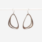 Aura Steel stainless steel earrings with two slightly angled overlapping loops for everyday wear