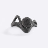 Rhea sample engagement ring gray nylon with unique asymmetrical curve design
