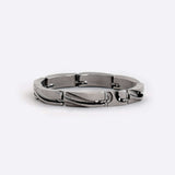 Modern unisex stainless steel link bracelet with unique ball joint connections and adjustable links