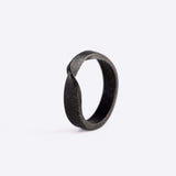 Amor Bold Steel Ring gray twisting band with precision edge detailing