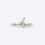 Sterling silver Sera Ring with a delicate twisted knot design on a white background