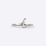 Sterling silver Sera Ring with a delicate twisted knot design on a white background