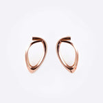 Rose gold Ansa earring design with delicate discontinuous loop stud pair
