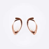 Rose gold Ansa earring design with delicate discontinuous loop stud pair