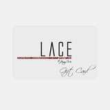 LACE by Jenny Wu gift card with elegant logo and script text for flexible shopping choice