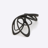 Gray nylon Papilio sample ring with elliptical petal design and intricate edges