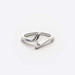 Sera Ring Premium silver twisted knot design ring on white background