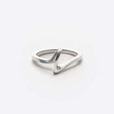 Sera Ring Premium silver twisted knot design ring on white background