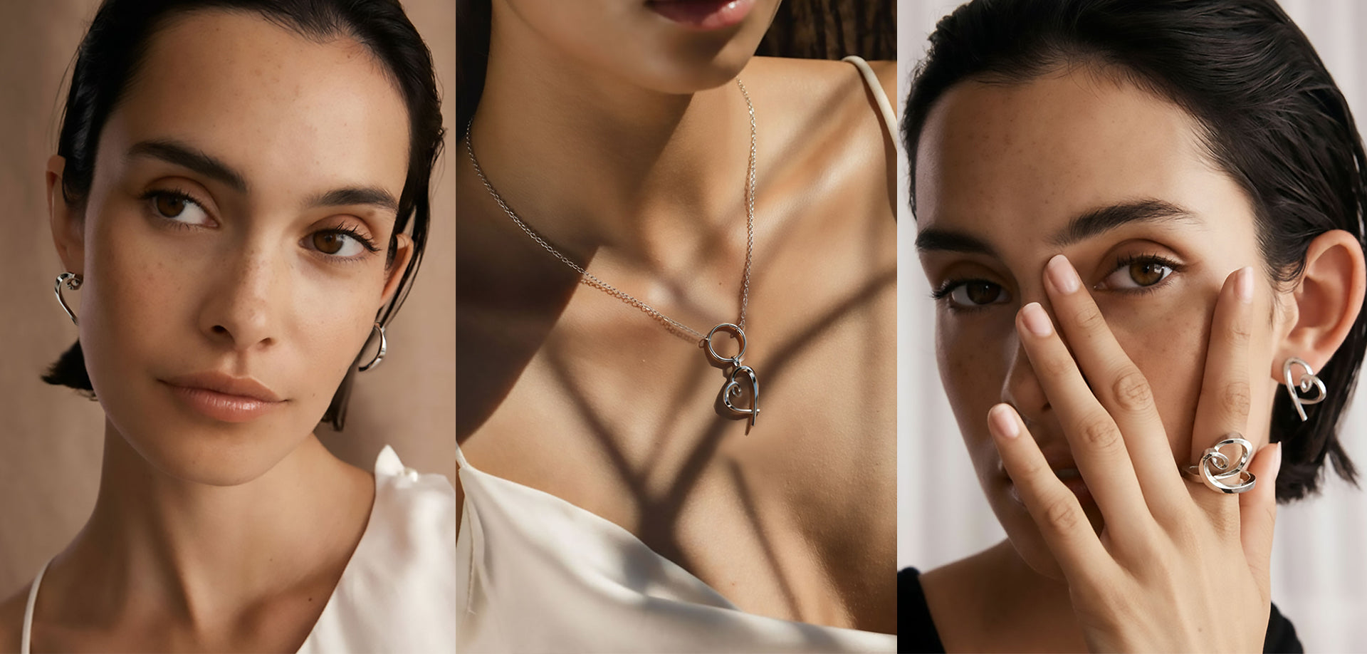 Heart Collection jewelry with flowing lines and gentle asymmetry symbolizing love and intimacy