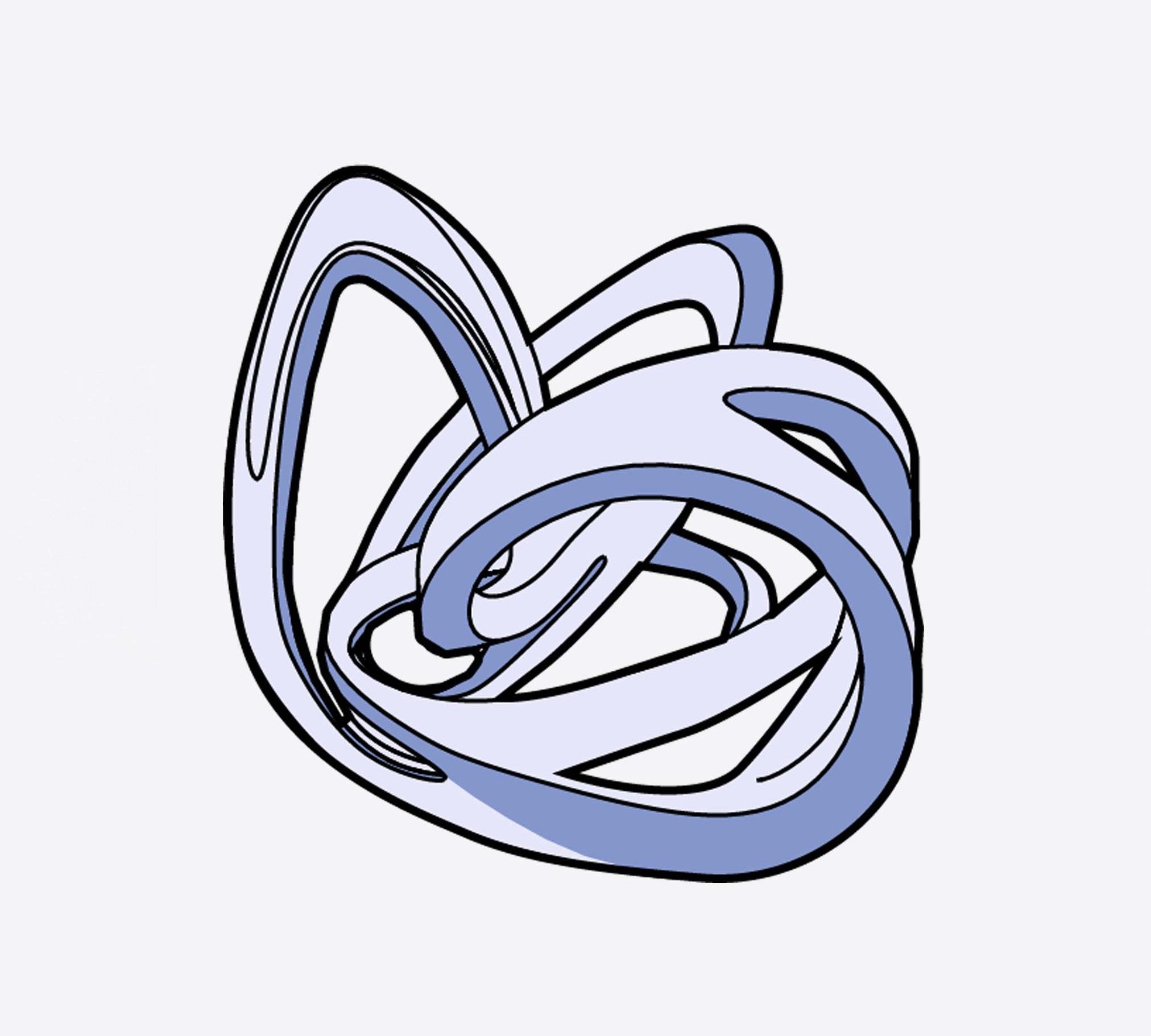 abstract blue and violet intertwined lace design heat-press sticker for tote bags