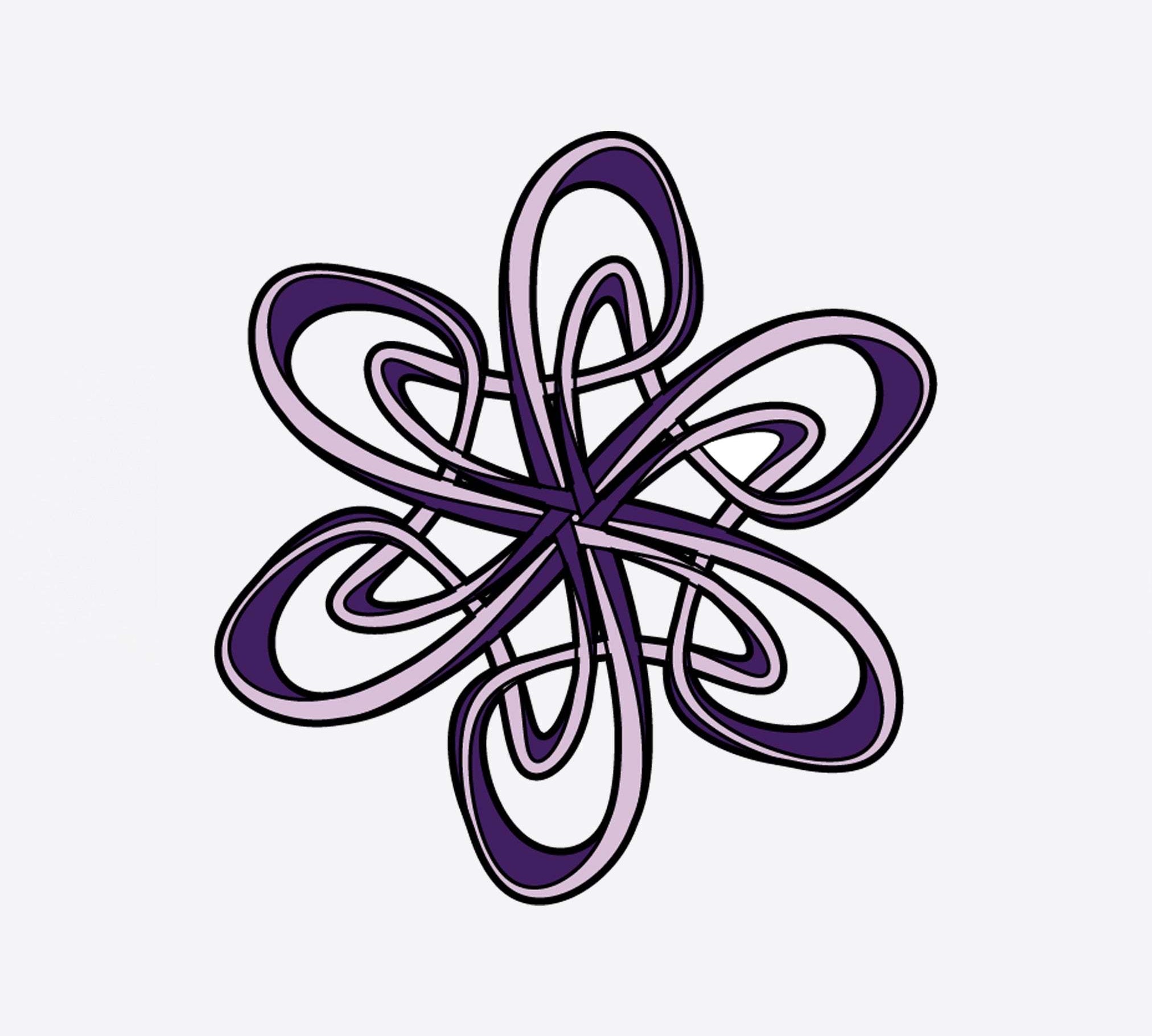 Purple and violet LACE Heat-Press Sticker with petal-inspired design for tote bags