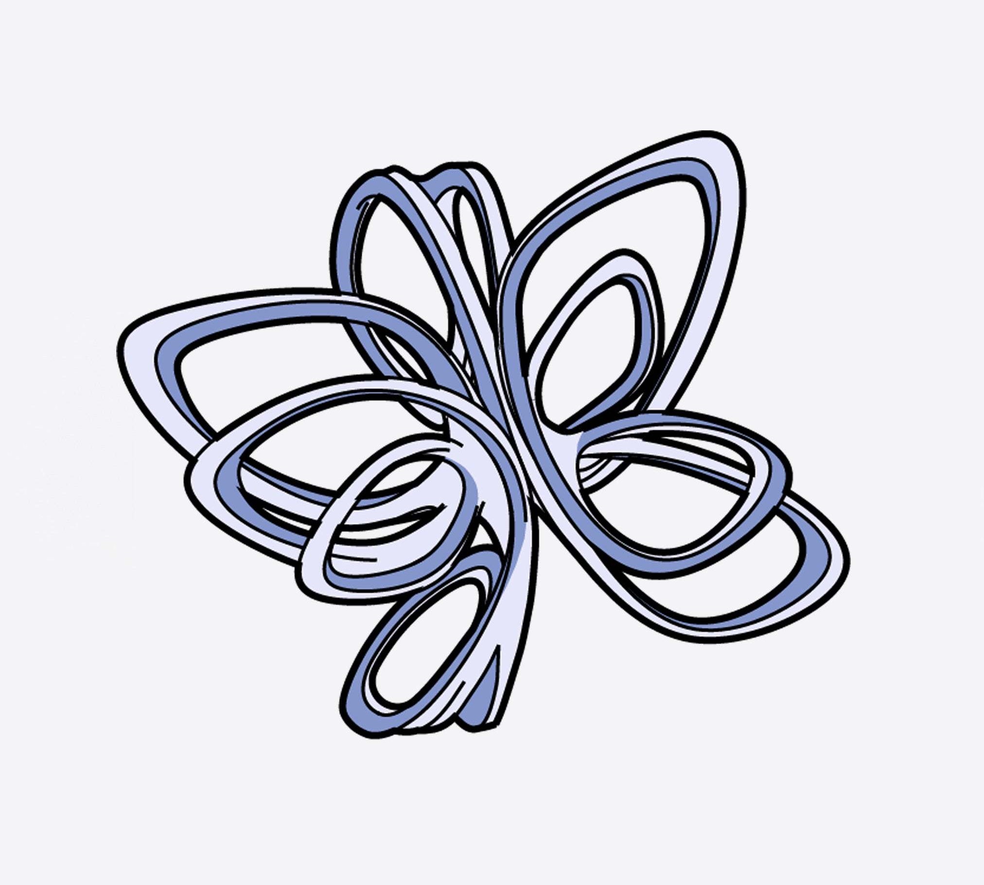 LACE Heat-Press Stickers petal-inspired iron-on graphic in violet color