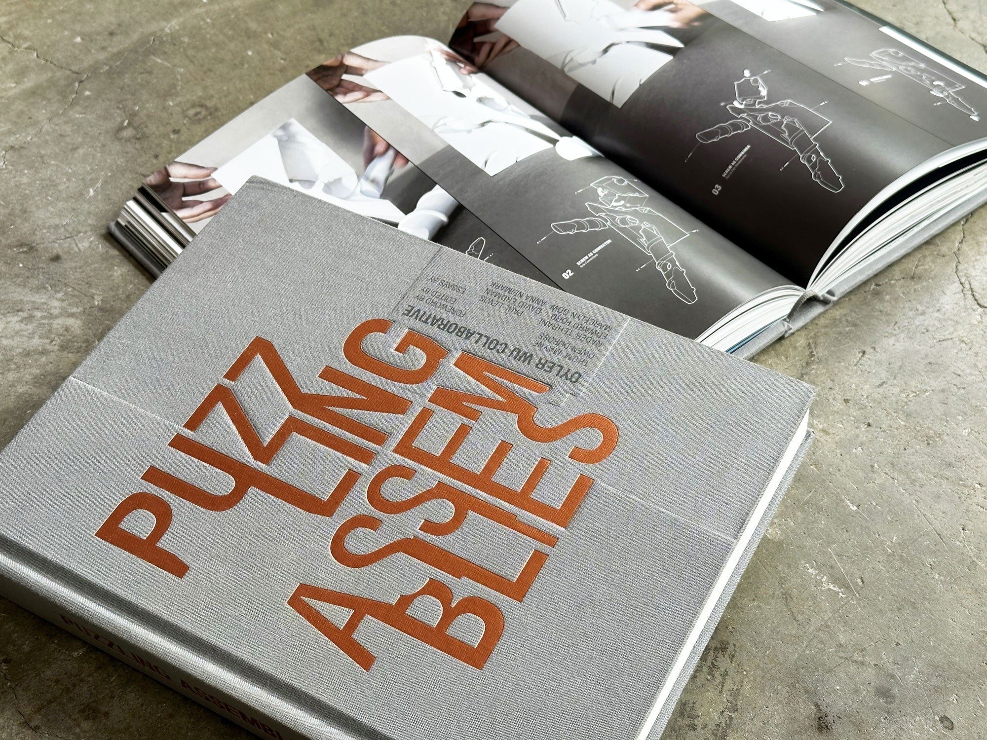 Puzzling Assemblies book cover by Dwayne Oyler and Jenny Wu with architectural puzzle design elements