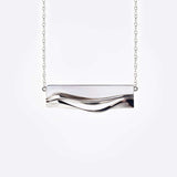 Adagio Velum Set sterling silver pendant with rippling curves on chain