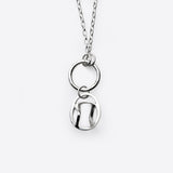 Sterling silver baseball charm pendant necklace with modern design on chain